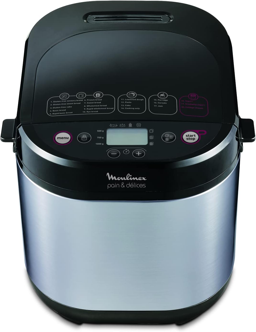 Moulinex OW240E30 Brood en behandelt Machine met Yoghurt Functie - Metaal/Zwart Alles is automatisch 3 Gewichtsinstellingen en 3 warmtestanden Eenvoudig te reinigen. Wastafel met antiaanbaklaag LCD-scherm. › Meer productgegevens bekijken Spanning 220 Volt