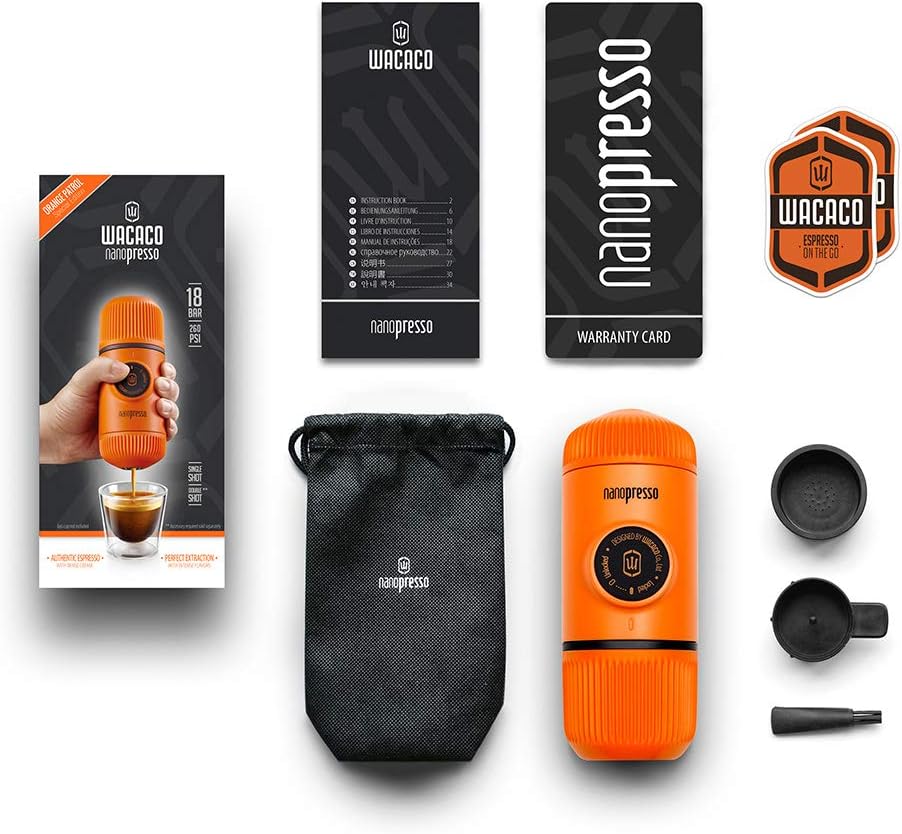 WACACO Nanopresso Draagbaar Espressomachine Over dit item Het bereiken van de perfecte espresso-opname is verre van eenvoudig. De Nanopresso werkt het beste met fijngemalen koffie die hard wordt aangedrukt. Dankzij de innovatieve constructie en eenvoudige