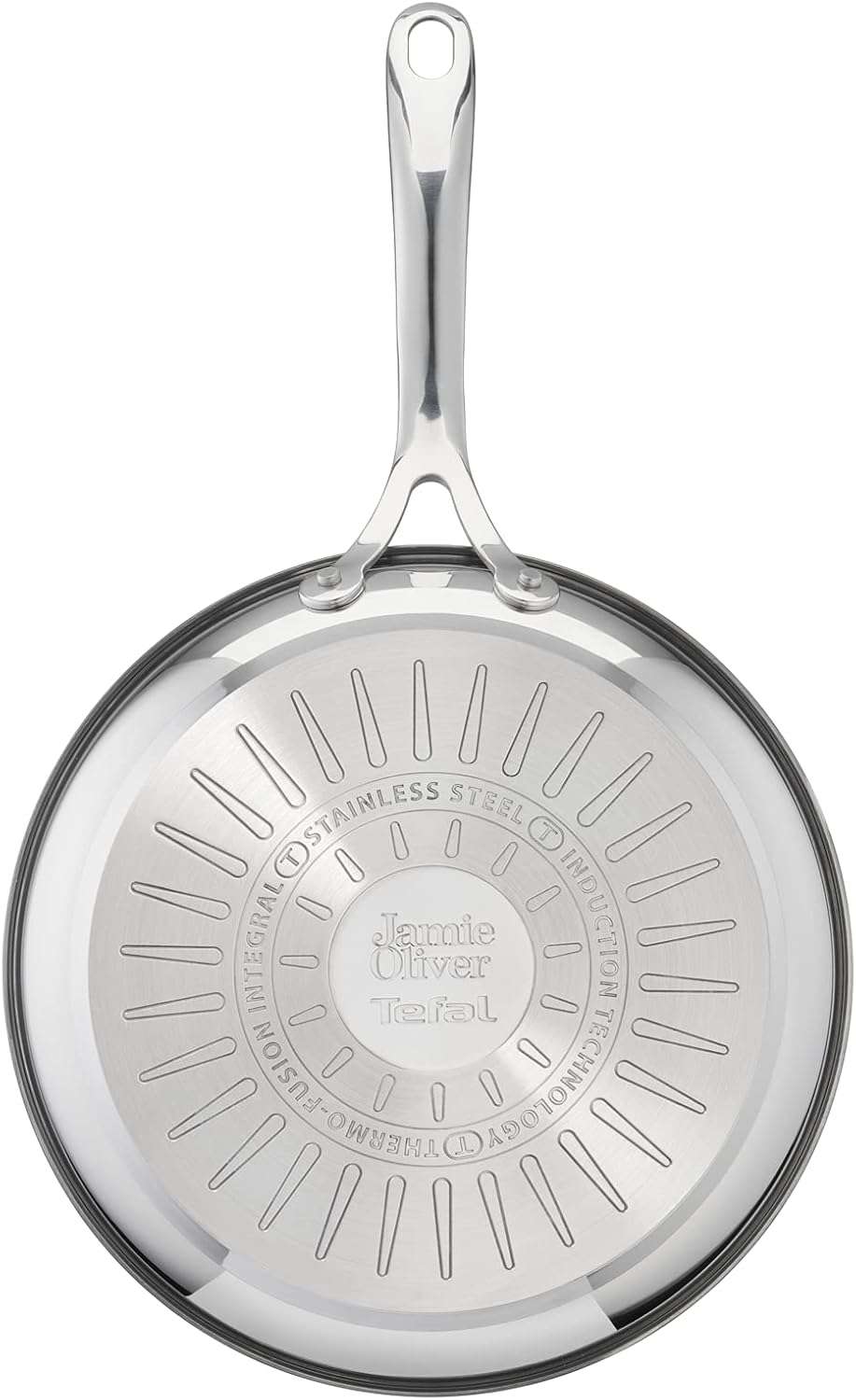 Jamie Oliver Cook's Direct 5-delige pannenset Duurzame coating versterkt met titanium deeltjes, waardoor deze krasbestendig en gemakkelijker schoon te maken is Hoogwaardige pannen die veilig zijn voor het hele gezin, zonder PFOA, lood of cadmium Geschikt