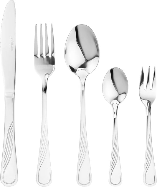 Bestekset, bestek voor 12 personen, 72-delig roestvrij staal Over dit item De ideale bestekset: een set van 72 stuks voor twaalf personen. Perfect gebalanceerde bestekdelen voor comfort Duurzaam en stevig: Karl Hausmann bestekset van 72 stuks, serie Eveli