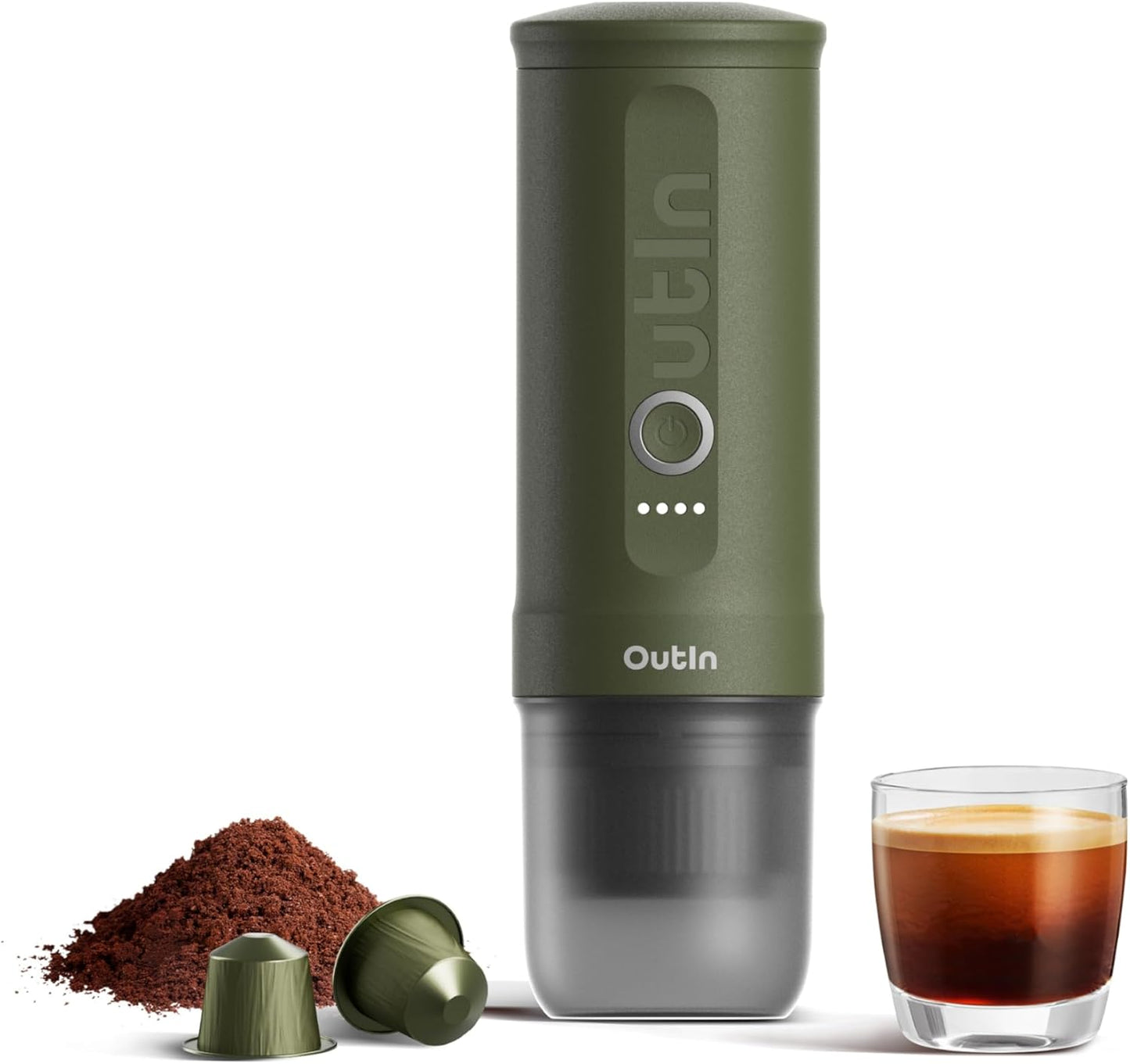 Outin Nano draagbare elektrische espressomachine 【LICHTGEWICHT & DRAAGBAAR】: Outin draagbare espressomachine weegt slechts 670 gram. Gemaakt van voedselveilig roestvrij staal en duurzame materialen, Outin espressomachine gemakkelijk te demonteren en te wa