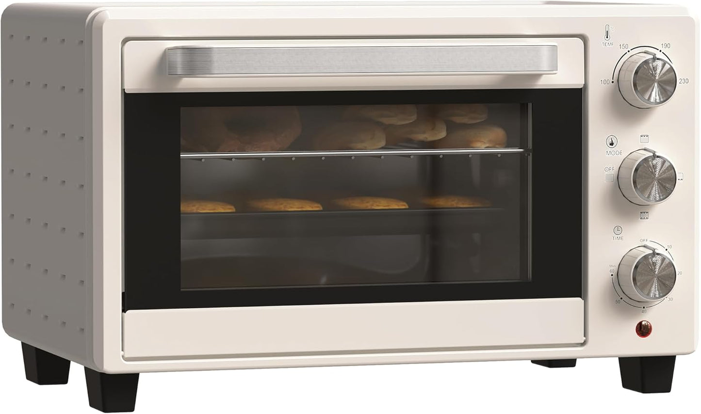 HOMCOM Mini Backoven 21L Pizza-Oven Individuell einstellbare Kocherlebnisse: Mit einer Temperaturwahl von 100 °C bis 230 °C und einem einstellbaren Timer des Tischbackofens bis zu 60 Minuten können Sie jedes Gericht genau nach Ihren Wünschen zubereiten. O