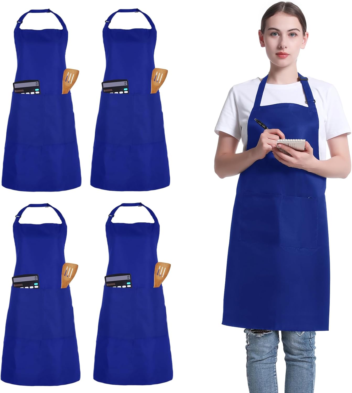 FunChaos 4 Packs Zwart Kookschort, Uniseks Verstelbare Schorten met 2 Zakken, Mannen Vrouwen Schort voor Keuken, Restaurant Productgegevens Onderhoudsvoorschriften Machinewas Type sluiting Armband Over dit item 【Hoge Kwaliteit】Het schort is gemaakt van 10