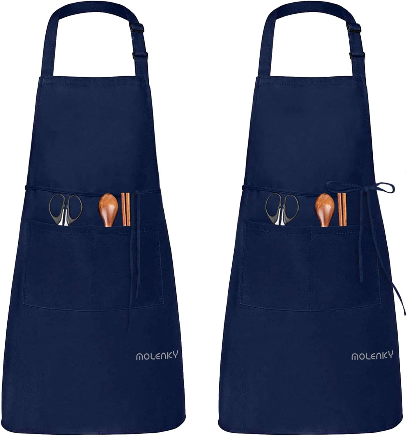 Molenky schort,Verstelbare schort met 2 grote zakken, 2 STUKS Katoenen Chef-koksschortenset, Unisex Waterdichte professionele kwaliteit Keukenschort voor in de keuken 1 Productgegevens Type sluiting Trekkoord Over dit item 【Hoogwaardige materialen】 -Molen