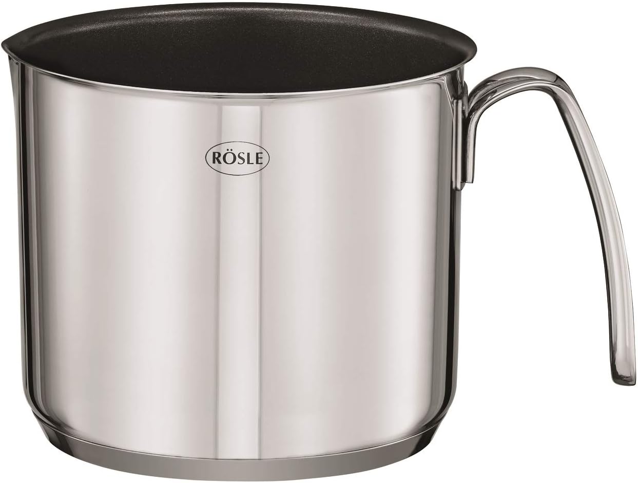 Rösle Elegance Pannenset, 10-delig, Roestvrij staal Over dit item Rösle Elegance, de pannenset van roestvrij staal, bestaat uit: Braadpan (20 cm) en kookpan (16/20/24 cm) inclusief glazen deksel, stoominzet (20 cm), sauspan met steel (16 cm), melkpan (14