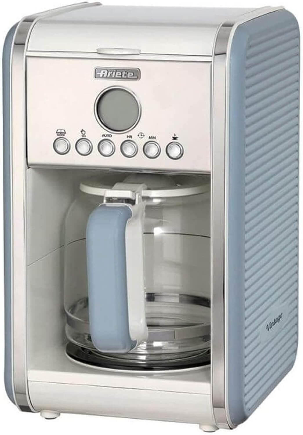 Ariete Retro Americano-koffiezetapparaat tot 12 kopjes 4 TOT 12 kopjes: Dit Americano-koffiezetapparaat met anti-druppelfunctie extraheert heerlijke, aromatisch geurende en smakelijke koffie Klaar wanneer je opstaat: dankzij de programmeerfunctie tot 24 u