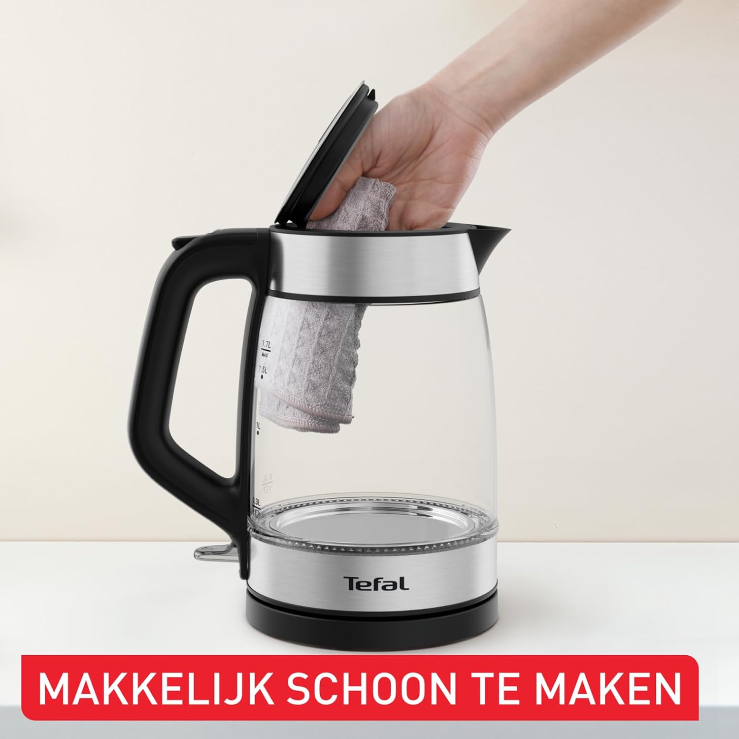 Tefal Glas elektrische waterkoker, maatstrepen, 1,7 liter Over dit item TRANSPARANTE WATERKOKER: Dankzij het transparante glazen ontwerp met maatstrepen kan je de preciese hoeveelheid water vullen die je nodig hebt - inclusief een aanduiding voor 1 kopje.