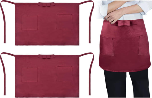 2 stuks waterdichte halve kelnerschorten voor dames en heren Over dit item Ontwerp: Onze tailleschorten voor dames en heren vallen op door hun stijlvolle en praktische ontwerp. Het korte, halve schort biedt bewegingsvrijheid, terwijl de diepe zak alles wa