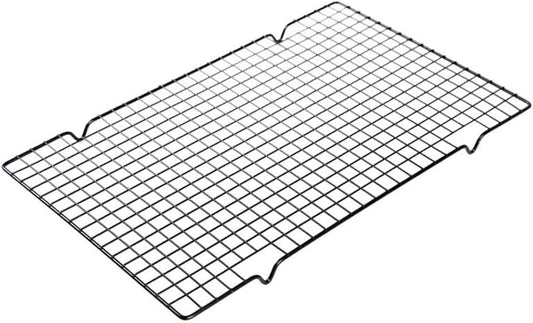 Koelrek voor cake roestvrij staal (40,5 x 25,5 cm) Kenmerken: . Het bakrek is gemaakt van puur metaal, roest en om mee te koken. Volledig zijontwerp om op multi-dimensieplaat te worden geplaatst en lucht aan alle kanten van de pan te laten circuleren. rek