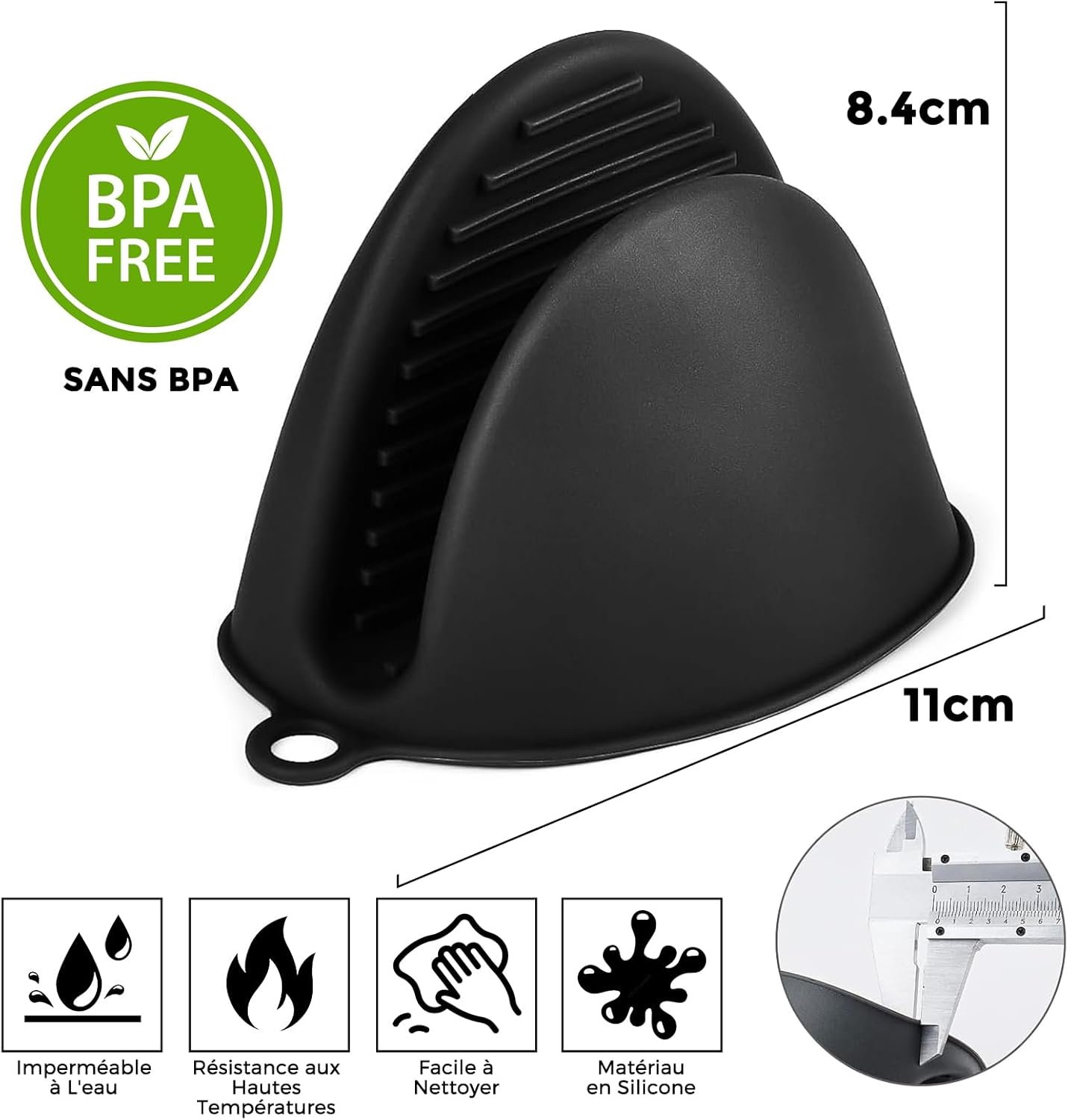 1 Paar Dikke Siliconen Keukenhandschoenen, Hittebestendige Ovenhandschoenen, Antislip Keukenhandschoenen, Hittebestendige Keukenhandschoen voor Koken, Barbecue, Koken, Zwart WARMTEBESTENDIG MATERIAAL: Ontdek de uitzonderlijke kwaliteit van deze ovenhandsc