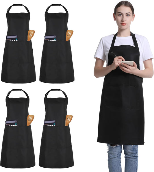 FunChaos 4 Packs Zwart Kookschort, Uniseks Verstelbare Schorten met 2 Zakken, Mannen Vrouwen Schort voor Keuken, Restaurant Productgegevens Onderhoudsvoorschriften Machinewas Type sluiting Armband Over dit item 【Hoge Kwaliteit】Het schort is gemaakt van 10
