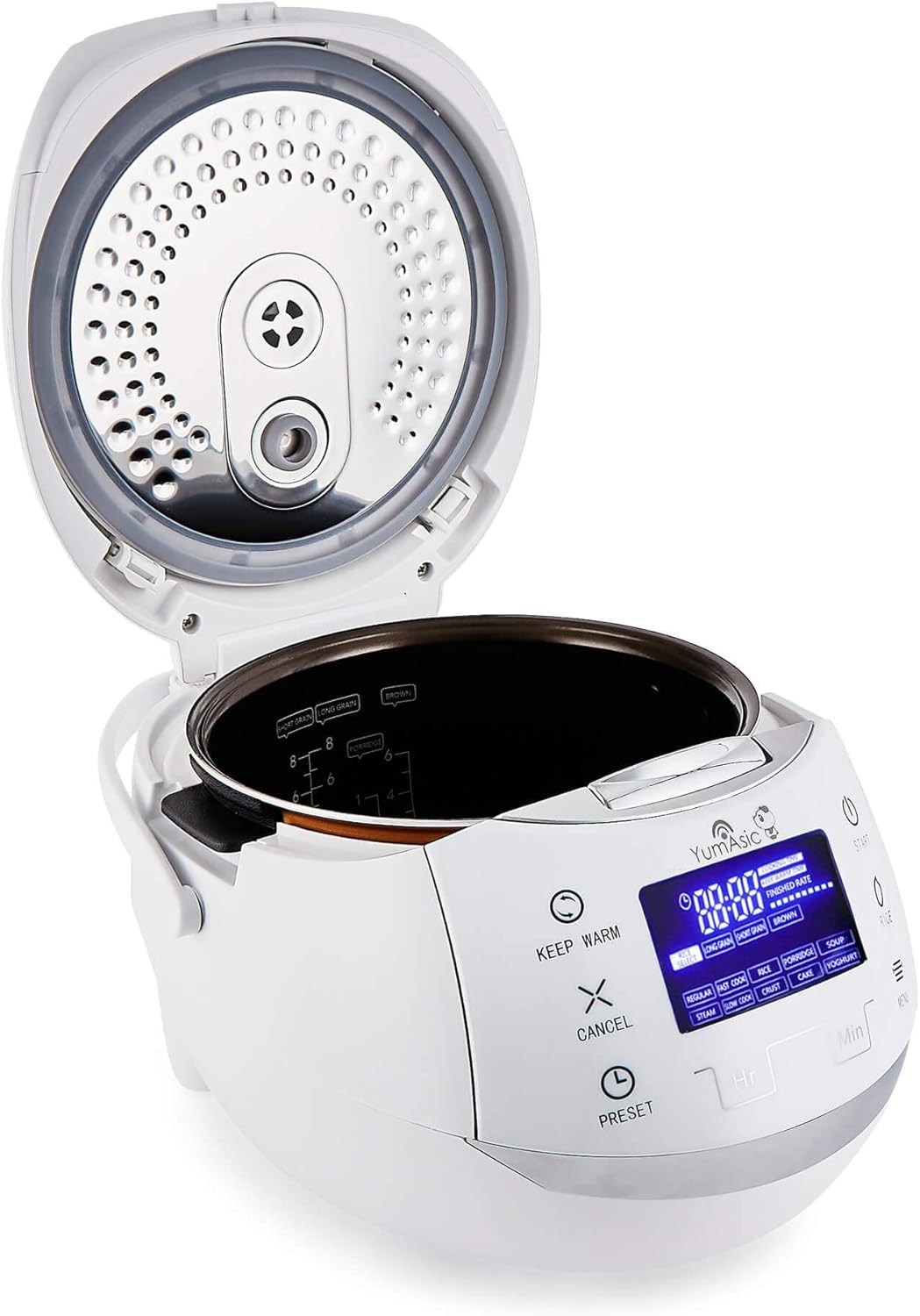 Yum Asia Sakura rijstkoker met keramische kom Over dit item PERFECTE RIJST MET EEN DRUK OP DE KNOP - Instellingen voor wit / langkorrelig, kortkorrelig / sushi en zilvervliesrijst met behulp van 7 verschillende kookfasen om automatisch de beste smaak, tex