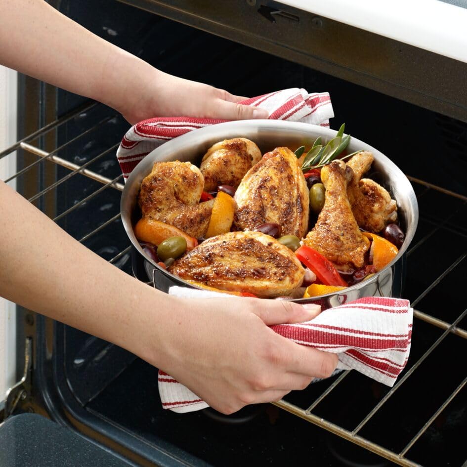 Tefal Duetto Steelpan met Glazen Deksel Roestvrij Staal Gemaakt van duurzaam en kwalitiatief 18/10 roestvrij staal en daarom komt de pan met 10 jaar garantie Stevig geklonken handgrepen voor extra comfort tijdens het koken Incl. maatverdeling aan de binne