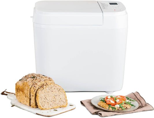 Panasonic SD-B2510 Automatische broodbakmachine, 850 W, temperatuursensor, digitale timer 13 uur, 25 programma's, wit Geniet elke dag van een ander brood: dankzij 25 voorgeprogrammeerde modi voor brood, deeg, compot en jam; bovendien drie nieuwe recepten,
