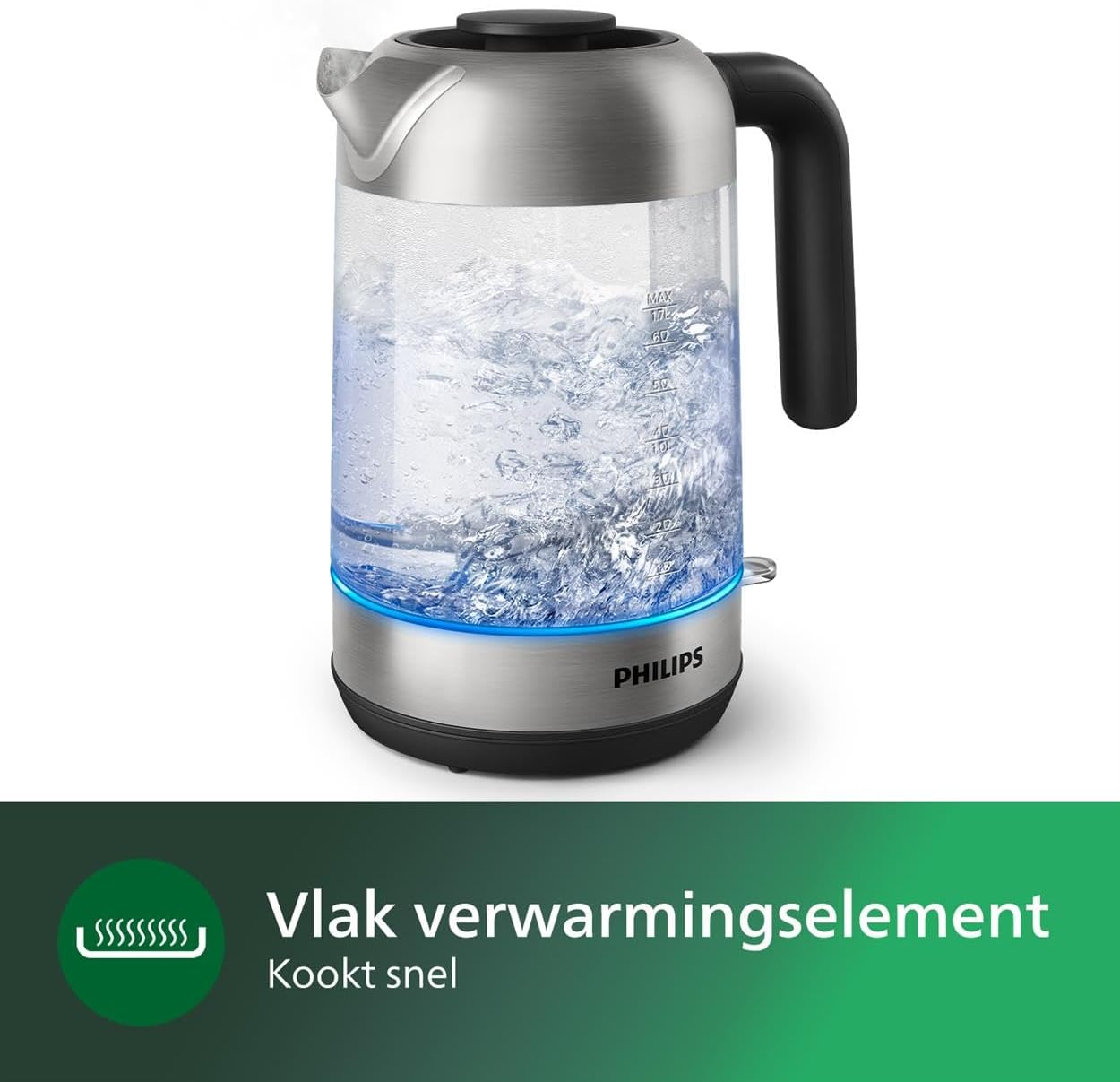 Philips Waterkoker 1.7 L Veerdeksel Indicatielamp Draaivoet Gemaakt om lang mee te gaan. Snelle kookprestaties van een superefficiënt verwarmingselement. Inhoud van 1,7 - meer dan 7 kopjes uit een volle kan. Merk Philips Capaciteit 1,7 Liter Materiaal Pol