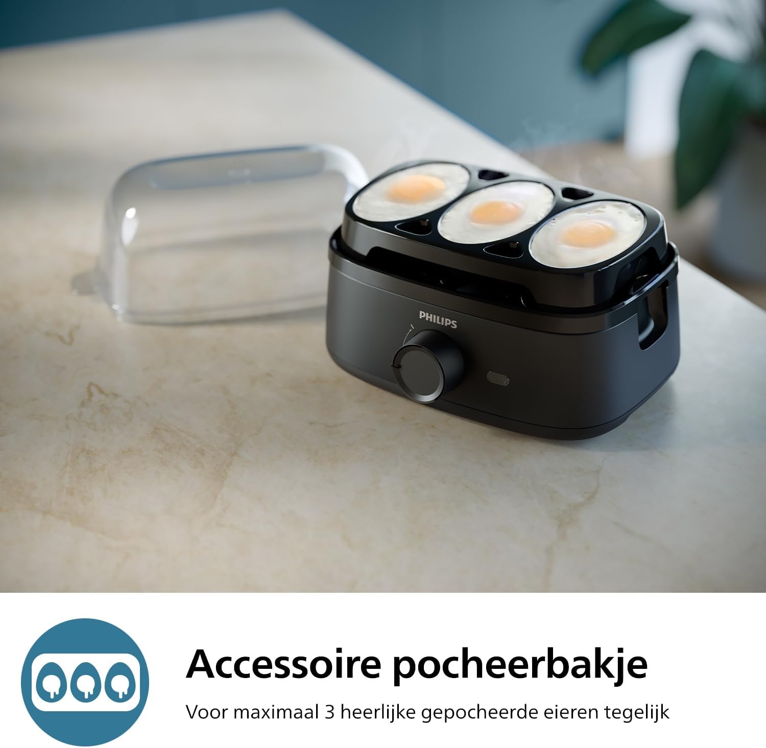 PHILIPS Eierkoker 3000-Serie Gezinsformaat 400 W Over dit item Maatbeker voor nauwkeurige resultaten: Afhankelijk van het soort ei dat u bereidt, heeft u verschillende hoeveelheden water nodig. De beker geeft de verschillende waterpeilmarkeringen aan voor