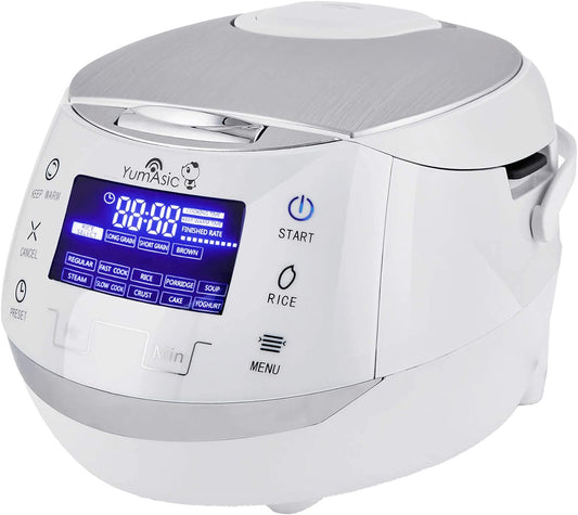 Yum Asia Sakura rijstkoker met keramische kom Over dit item PERFECTE RIJST MET EEN DRUK OP DE KNOP - Instellingen voor wit / langkorrelig, kortkorrelig / sushi en zilvervliesrijst met behulp van 7 verschillende kookfasen om automatisch de beste smaak, tex