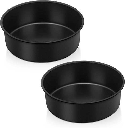 Bakvorm, set van 2 anti-aanbaklaag ronde bakvormen Onader 20 cm ronde bakvormset van 2 bestaat uit voedselveilige antiaanbaklaag met hoogwaardige roestvrijstalen kern, gifvrij, roestvrij en bestand tegen vervorming, duurzaam en veilig voor dagelijks gebru