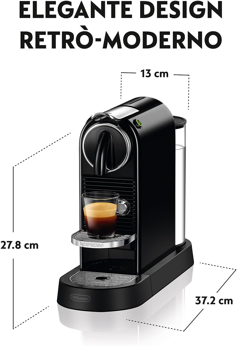 Nespresso De'Longhi CitiZ Melk- en koffiecapsulemachine Over dit item STIJLVOL EN COMPACT ONTWERP: Een intuïtief, gebruiksvriendelijk en bekroond compact ontwerp waar zowel Nespresso-koffiedrinkers als designgeïnteresseerde mensen dol op zullen zijn. GEÏN