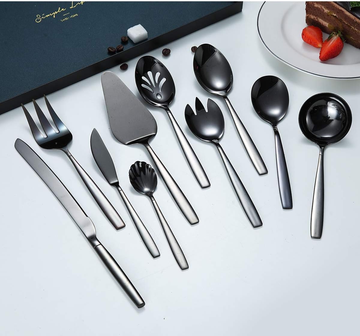 Berglander 30-delige vergulde bestekset glanzend goud Over dit item 30 stuks bevatten: 6 van elk, dinerlepel, dinervork, dinermes, theelepel, theevork Duurzaam, buigt niet; Sterk antiroest, ontwikkeld voor een goede grip voor volwassenen en kinderen. Goed