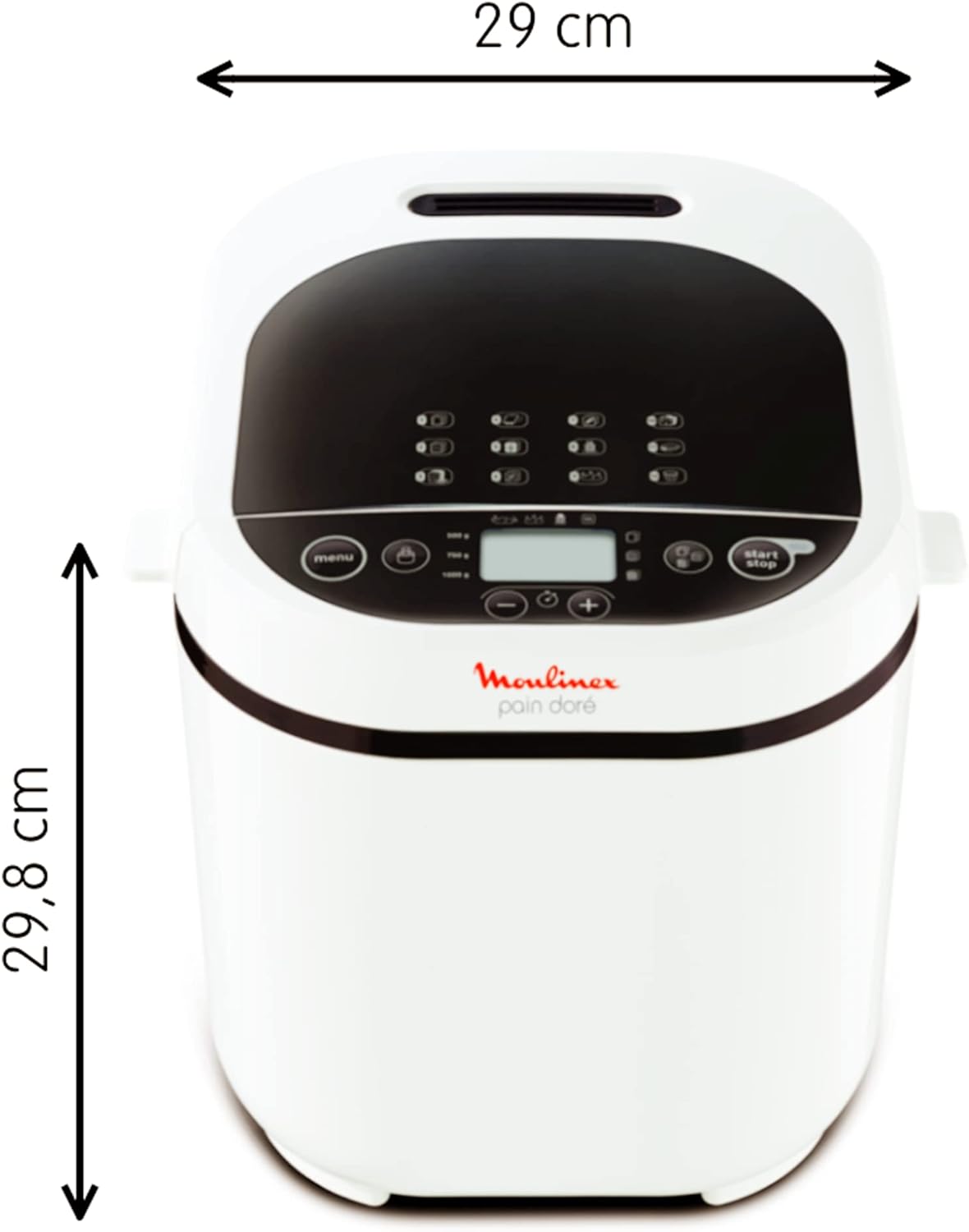 Moulinex Machine à OW210130 Pain Doré broodbakmachine, kunststof,eén maat, wit 1 stuk(s) Keukenmachine Binnenshuis › Meer productgegevens bekijken Spanning 240 Volt Kleur Roestvrij staal Gewicht van item 3,8 Kilogram Productafmetingen 29D x 31B x 29H cent