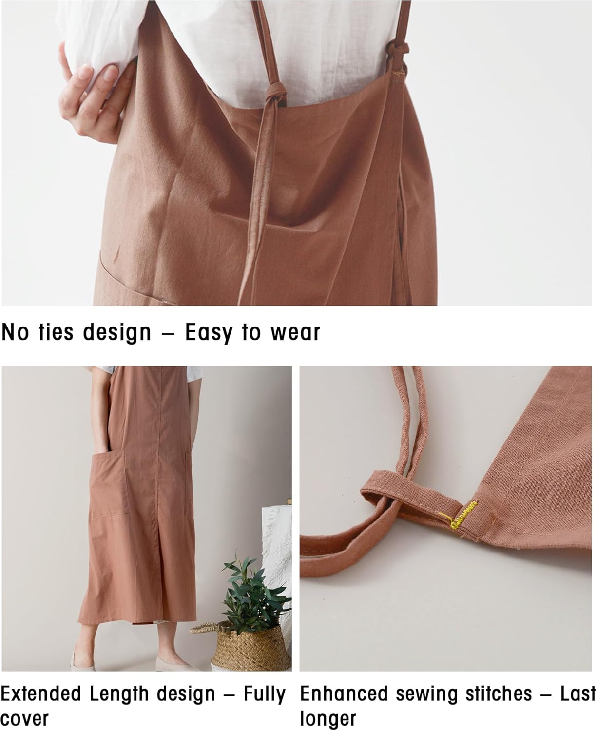Small snail Japanse Stijl Schort Verstelbare Waterdichte Katoenen Linnen Dames Pinafore met Grote Zakken voor Bloemenwinkel Cafe Knutselen Bakken Casual Effen Kleur Schorten Productgegevens Type sluiting Trekkoord Over dit item ▶Materiaal: Het is gemaakt