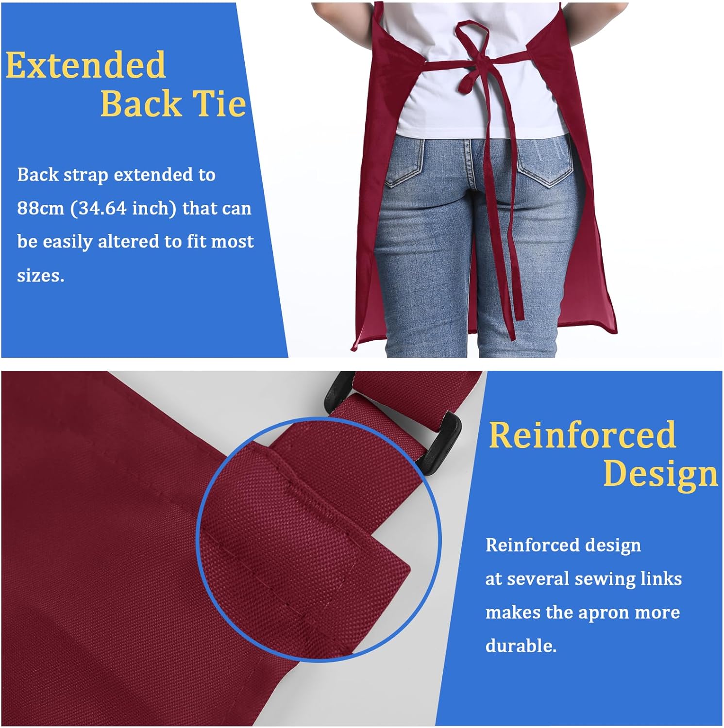 FunChaos 4 Packs Zwart Kookschort, Uniseks Verstelbare Schorten met 2 Zakken, Mannen Vrouwen Schort voor Keuken, Restaurant Productgegevens Onderhoudsvoorschriften Machinewas Type sluiting Armband Over dit item 【Hoge Kwaliteit】Het schort is gemaakt van 10