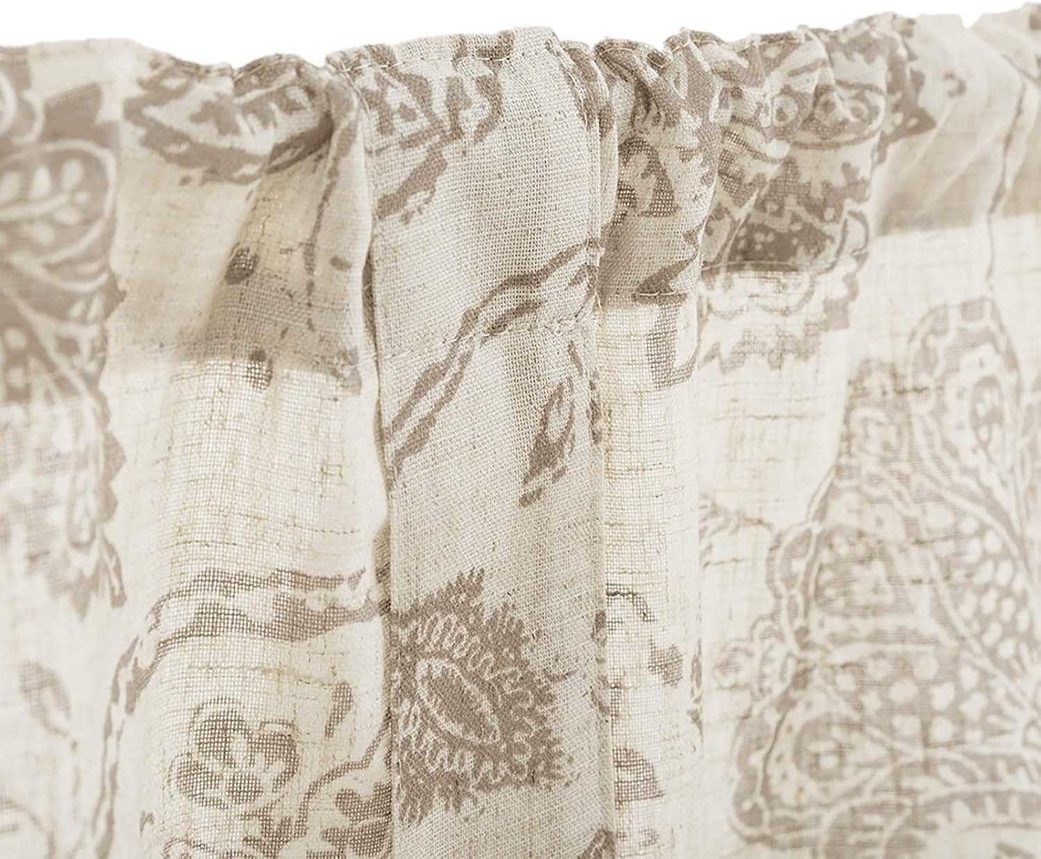 TOPICK Bloemen Keuken Gordijnen 61 cm Drop Linnen Doorschijnend Korte Cafe Botanische Print Kleine Raam Rod Pocket voor Wasruimte Badkamer 2 Panelen Verbena Grijs Verpakking: je ontvangt 2 gordijnen van 85% polyester+15% linnen. De afmetingen per stuk zij