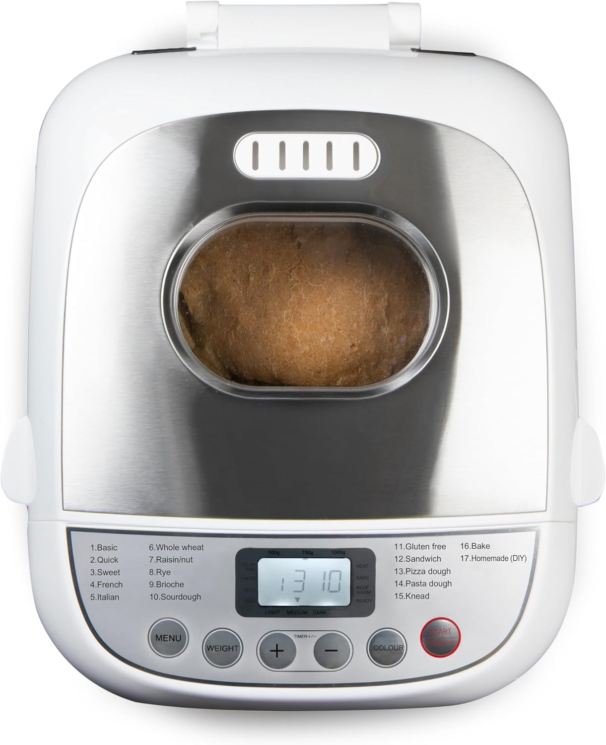 DOMO B3976 broodbakmachine 500-750-1000gr - 17 programma's - incl. glutenvrij programma met timer en LCD-display met warmhoudfunctie De veelzijdige broodbakmachine B3976 van DOMO is de perfecte oplossing voor het bakken van brood thuis. Met de mogelijkhei