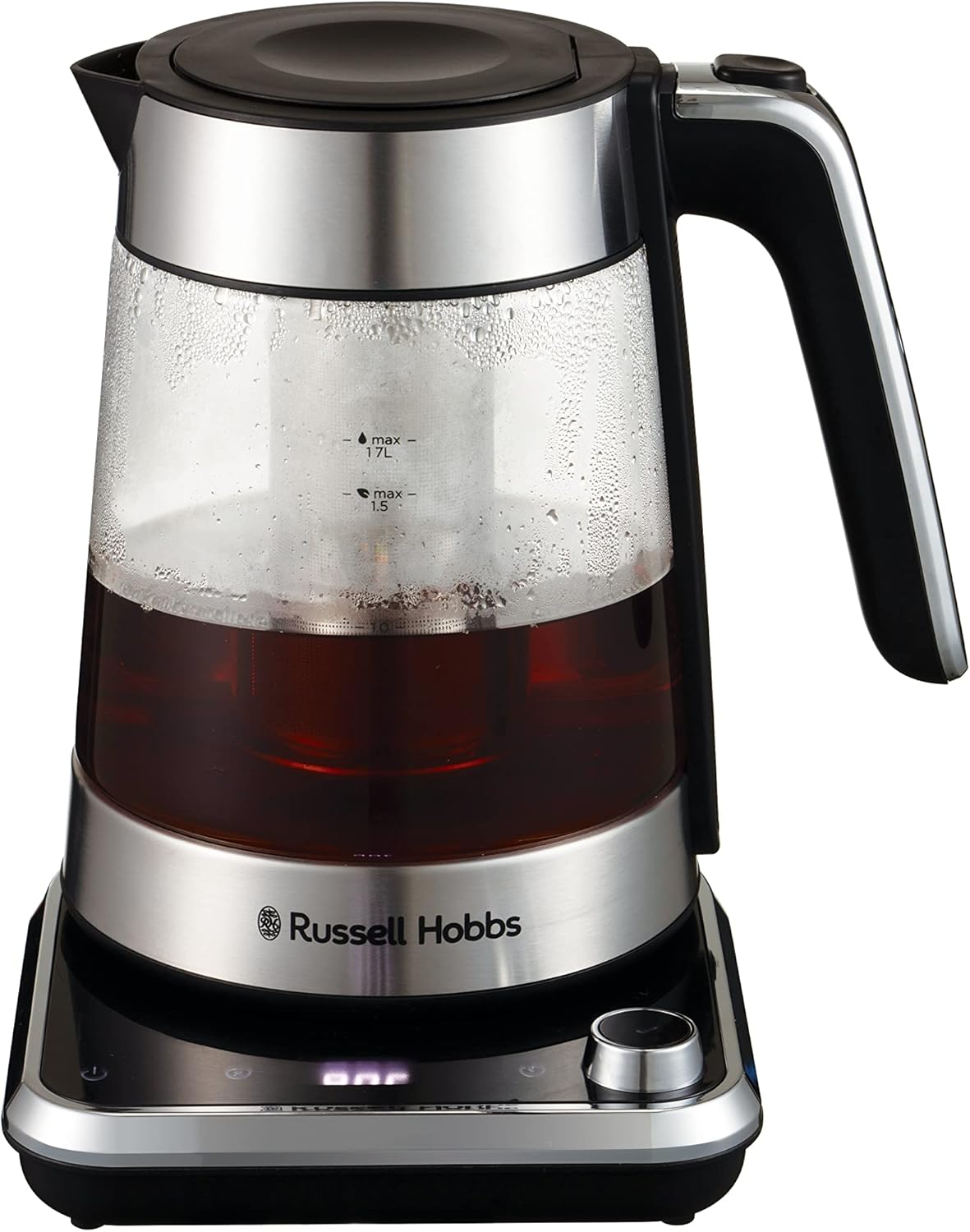 Russell Hobbs Waterkoker Met Temperatuurinstelling 25°-100°C Dankzij de warmhoudfunctie wordt het reeds gekookte water op de geselecteerde temperatuur warm gehouden. De waterkoker heeft een waterniveau-indicator. Electric Kettles €110.39 glas,waterkoker,z