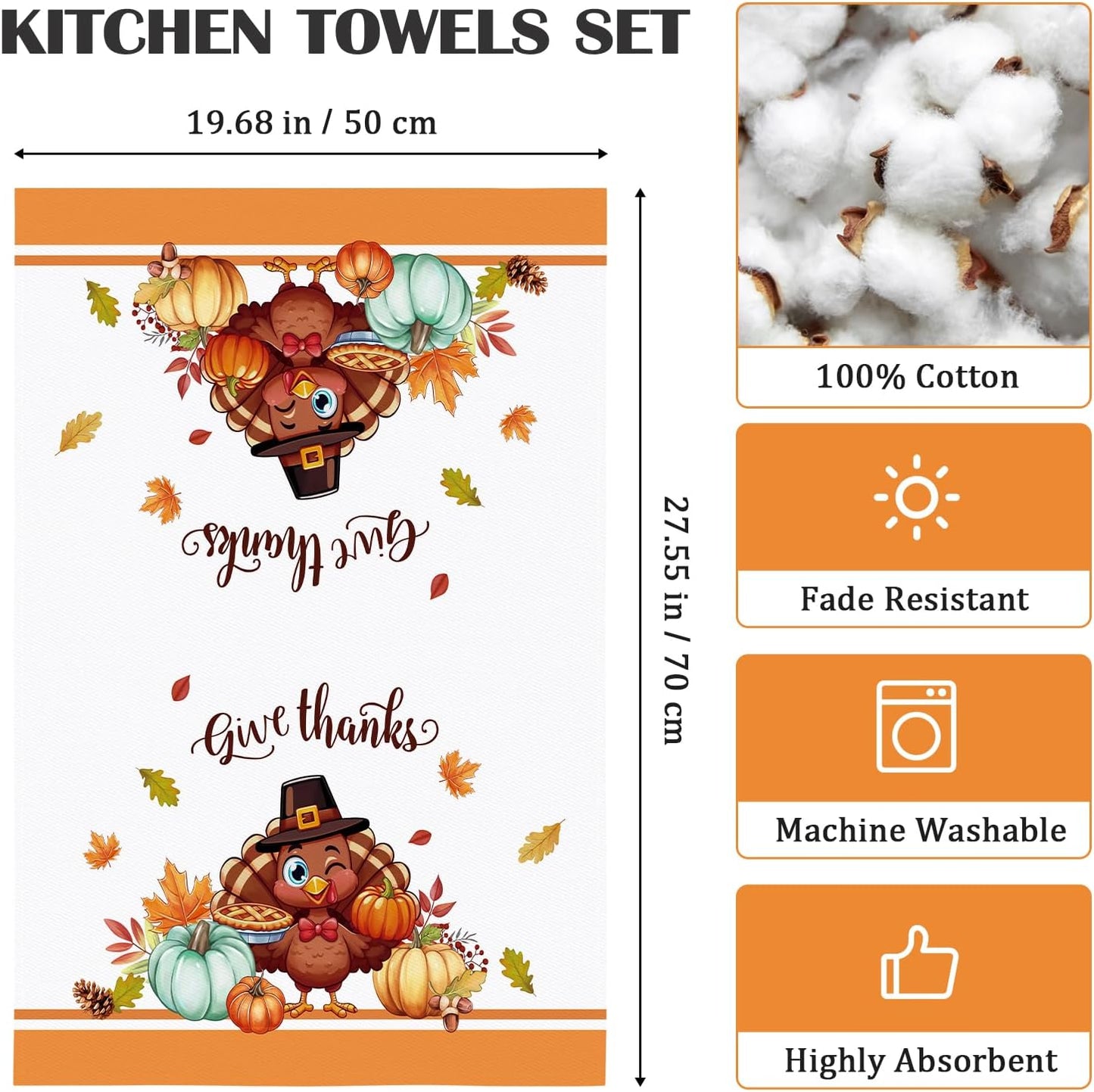 Arquiel Herfst esdoornbladeren theedoeken, 100% katoenen keukendoekset 50 x 11 inch, multifunctionele sneldrogende theedoeken, vaatdoeken, handdoeken, barhanddoeken (set van 4) Specificaties: Patroon: Esdoornbladeren, Eekhoorn Seizoen: lente, zomer, herfs