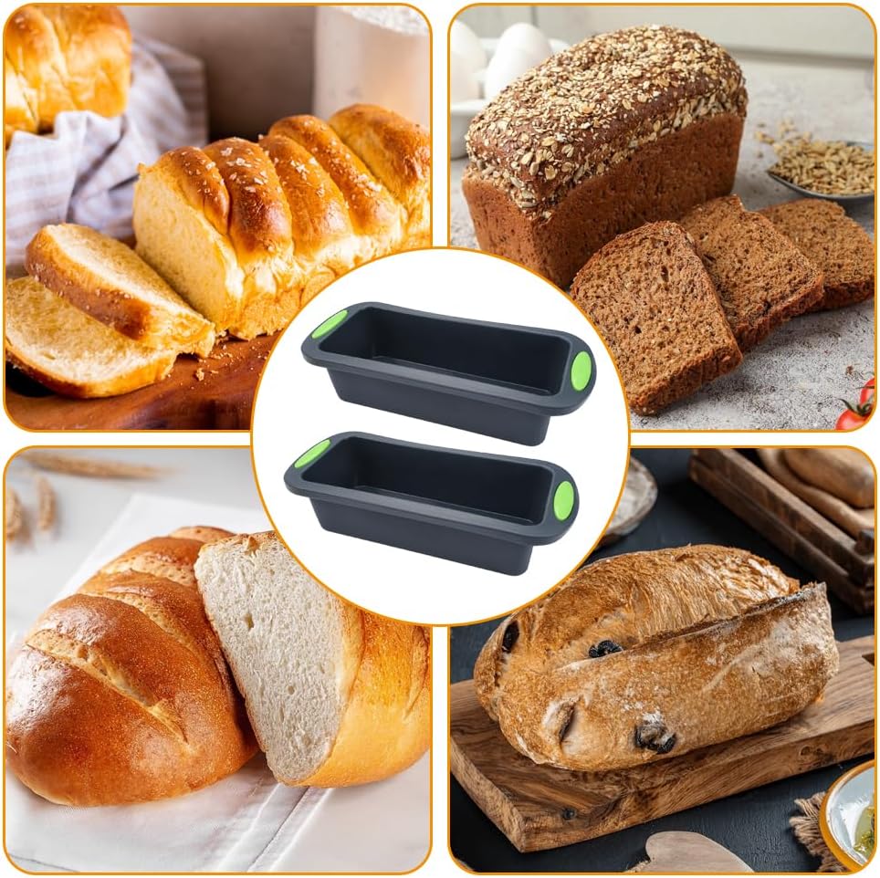 2 Stuks Siliconen Broodvormen 28 X 12 X 6,5 cm Kenmerken 1.Bereikt een minimumtemperatuur van -30°C in de koelkast en een maximumtemperatuur van 230 °C in de oven. Echt een goede hulp in de keuken! 2. Herbruikbaar, niet-scheurbaar, anti-aanbak, gemakkelij