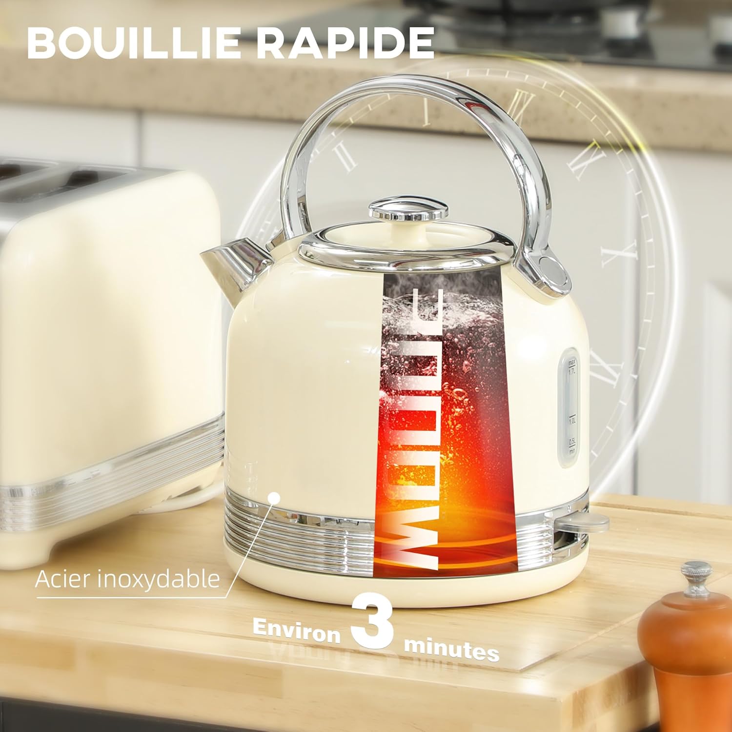 Homcom Set waterkoker en broodrooster, 2200 W 1.7 l Over dit item Homcom Set waterkoker en broodrooster Modelnummer ‎FR800-212V90CW0531 Productafmetingen ‎24,2 x 19,3 x 26,8 cm; 3,1 kg Capaciteit ‎1,7 Liter Vermogen/wattage ‎2200 watt Voltage ‎240 Volt Fa