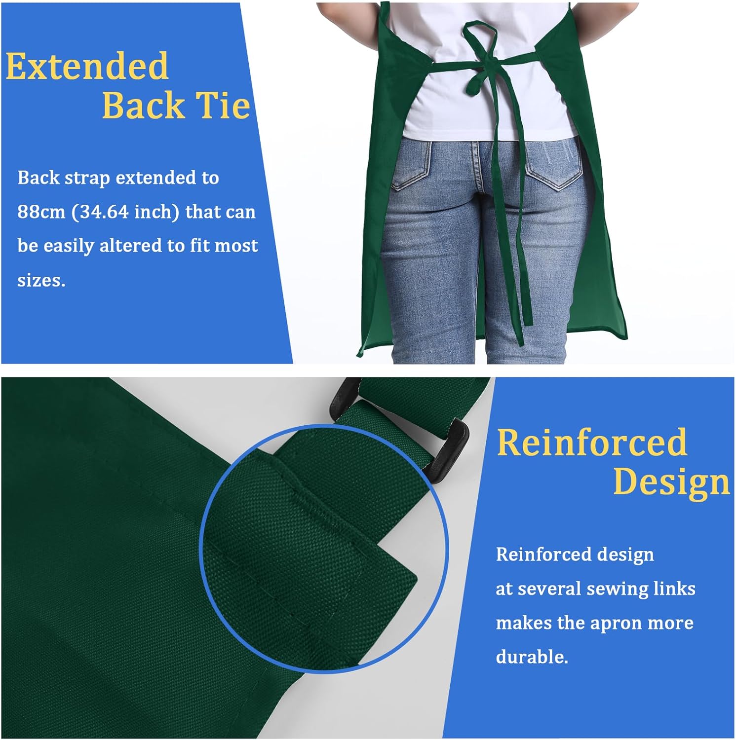 FunChaos 4 Packs Zwart Kookschort, Uniseks Verstelbare Schorten met 2 Zakken, Mannen Vrouwen Schort voor Keuken, Restaurant Productgegevens Onderhoudsvoorschriften Machinewas Type sluiting Armband Over dit item 【Hoge Kwaliteit】Het schort is gemaakt van 10