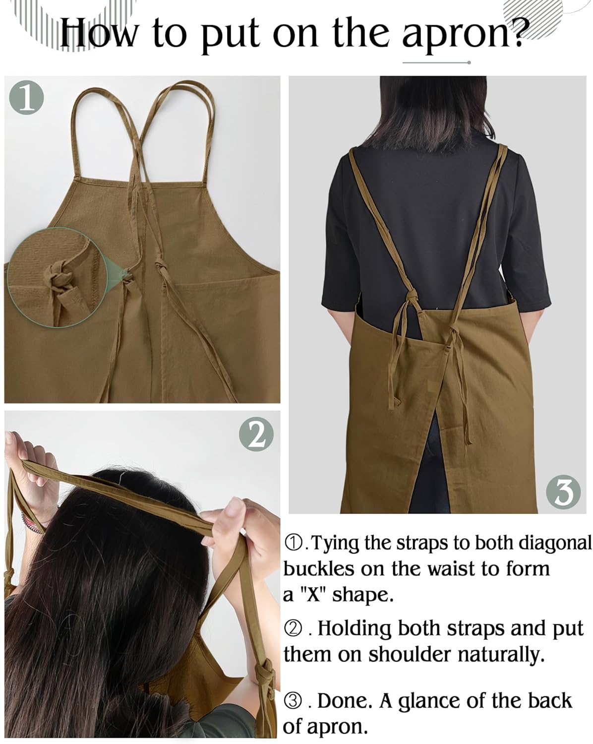Small snail Japanse Stijl Schort Verstelbare Waterdichte Katoenen Linnen Dames Pinafore met Grote Zakken voor Bloemenwinkel Cafe Knutselen Bakken Casual Effen Kleur Schorten Productgegevens Type sluiting Trekkoord Over dit item ▶Materiaal: Het is gemaakt