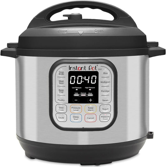 Instant Pot programmeerbare 7-in-1 elektrische snelkookpan Over dit item Een 7-in-1 multifunctionele kooktoestel: snelkookpan, slow cooker, rijstkoker, braden/bruinen, yoghurtbereider, stoompan, warmhoudapparaat. Merk Instant Pot Capaciteit 5,7 Liter Mate