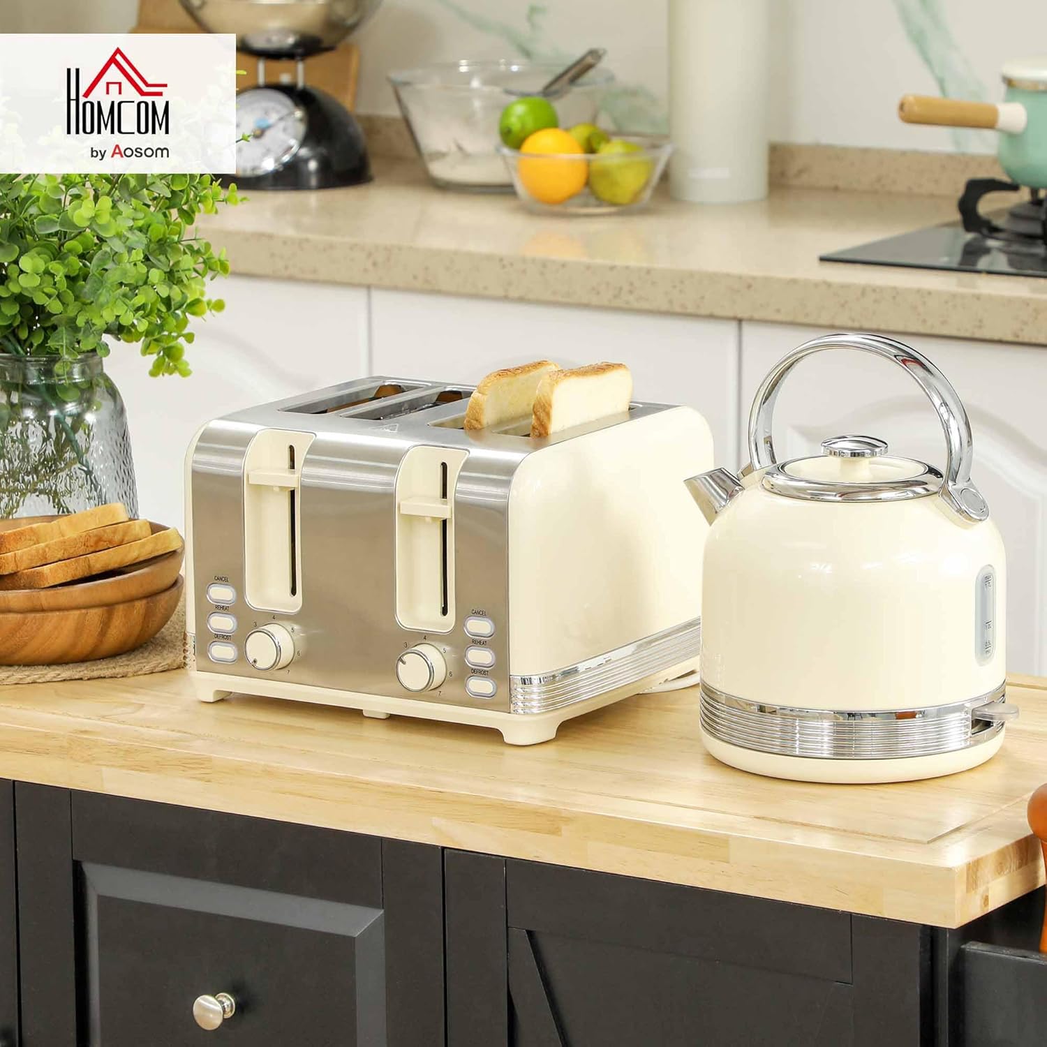 Homcom Set waterkoker en broodrooster, 2200 W 1.7 l Over dit item Homcom Set waterkoker en broodrooster Modelnummer ‎FR800-212V90CW0531 Productafmetingen ‎24,2 x 19,3 x 26,8 cm; 3,1 kg Capaciteit ‎1,7 Liter Vermogen/wattage ‎2200 watt Voltage ‎240 Volt Fa