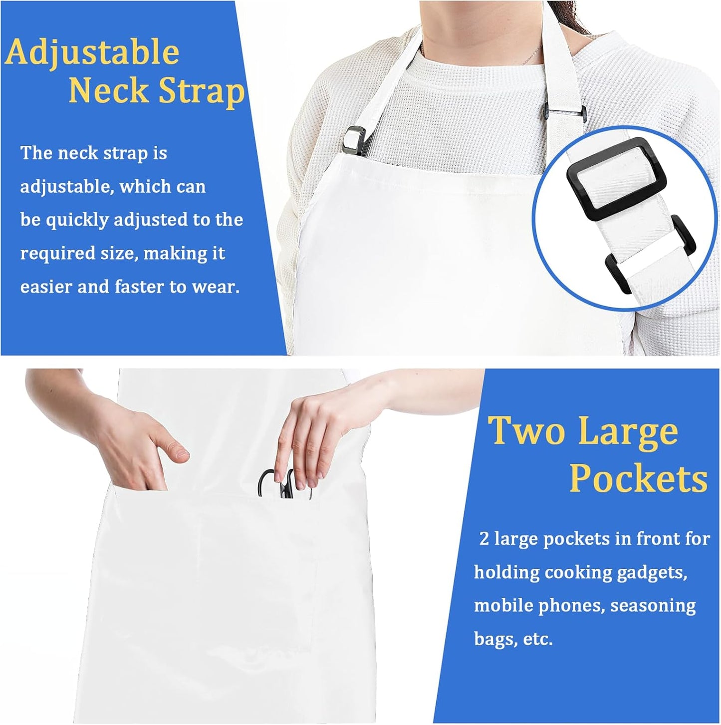 FunChaos 4 Packs Zwart Kookschort, Uniseks Verstelbare Schorten met 2 Zakken, Mannen Vrouwen Schort voor Keuken, Restaurant Productgegevens Onderhoudsvoorschriften Machinewas Type sluiting Armband Over dit item 【Hoge Kwaliteit】Het schort is gemaakt van 10