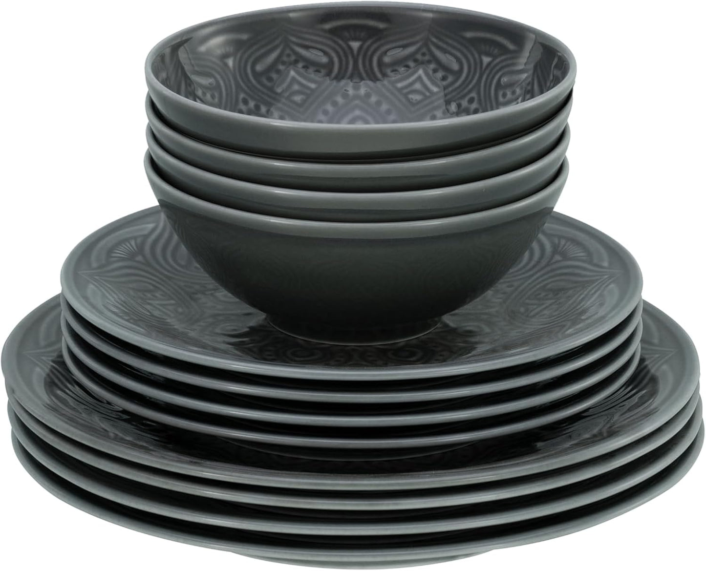 CreaTable, 21625, serie Orient Mandala, 2-delige serviesset, bordenset van porselein, vaatwasser- en magnetronbestendig, Made in Europe ✅ Elegante platenset: je krijgt hier een prachtige 2-delige platenset in een elegante ovale vorm met een diameter van 2