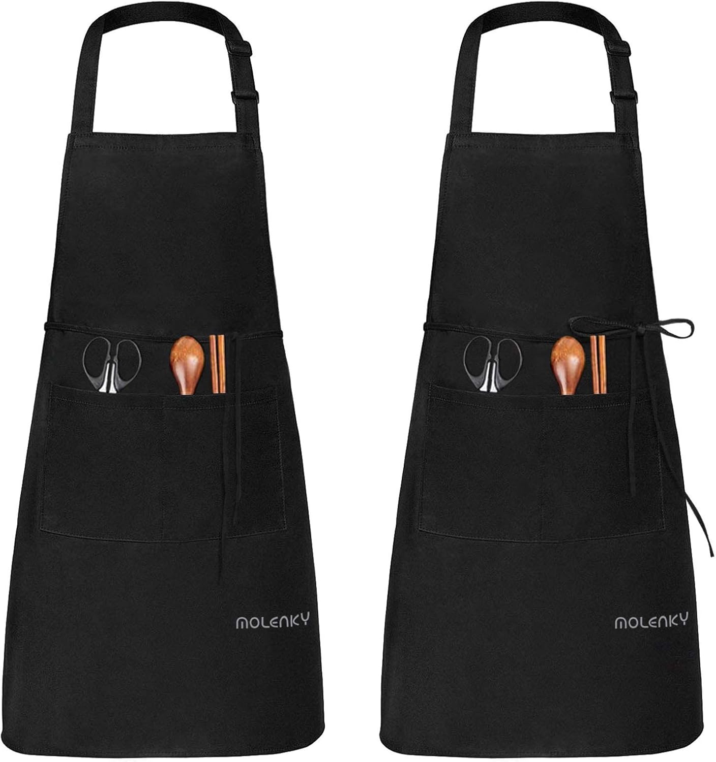 Molenky schort,Verstelbare schort met 2 grote zakken, 2 STUKS Katoenen Chef-koksschortenset, Unisex Waterdichte professionele kwaliteit Keukenschort voor in de keuken 1 Productgegevens Type sluiting Trekkoord Over dit item 【Hoogwaardige materialen】 -Molen