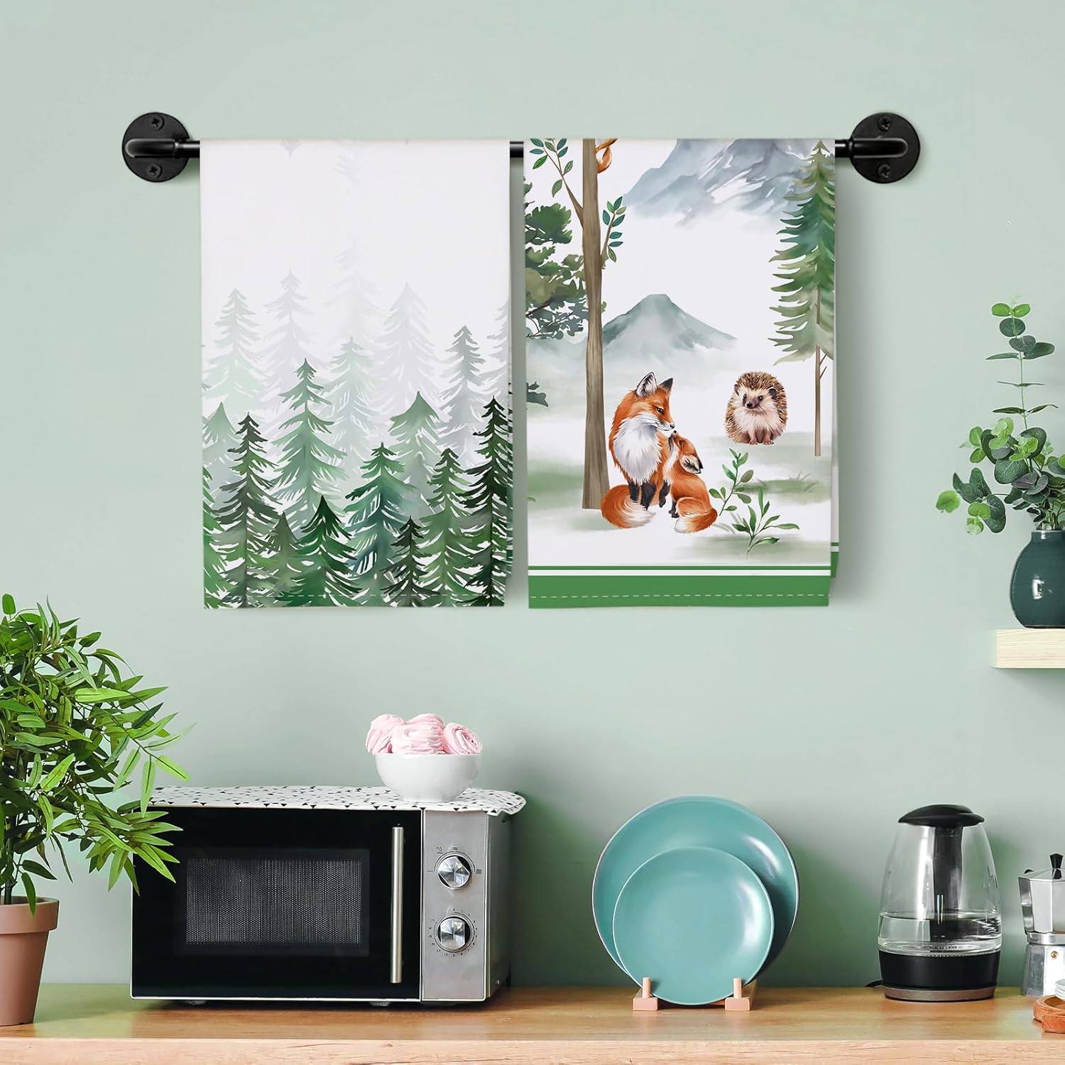 Arquiel 100% katoenen keukendoekset 48 x 70 cm, multifunctionele sneldrogende theedoeken, vaatdoeken, handdoeken, bar handdoeken (set van 4), levendig kleurrijk bloempatroon VOORKEURD MATERIAAL: Elke theedoek is zorgvuldig gemaakt van 100% katoen, met kle