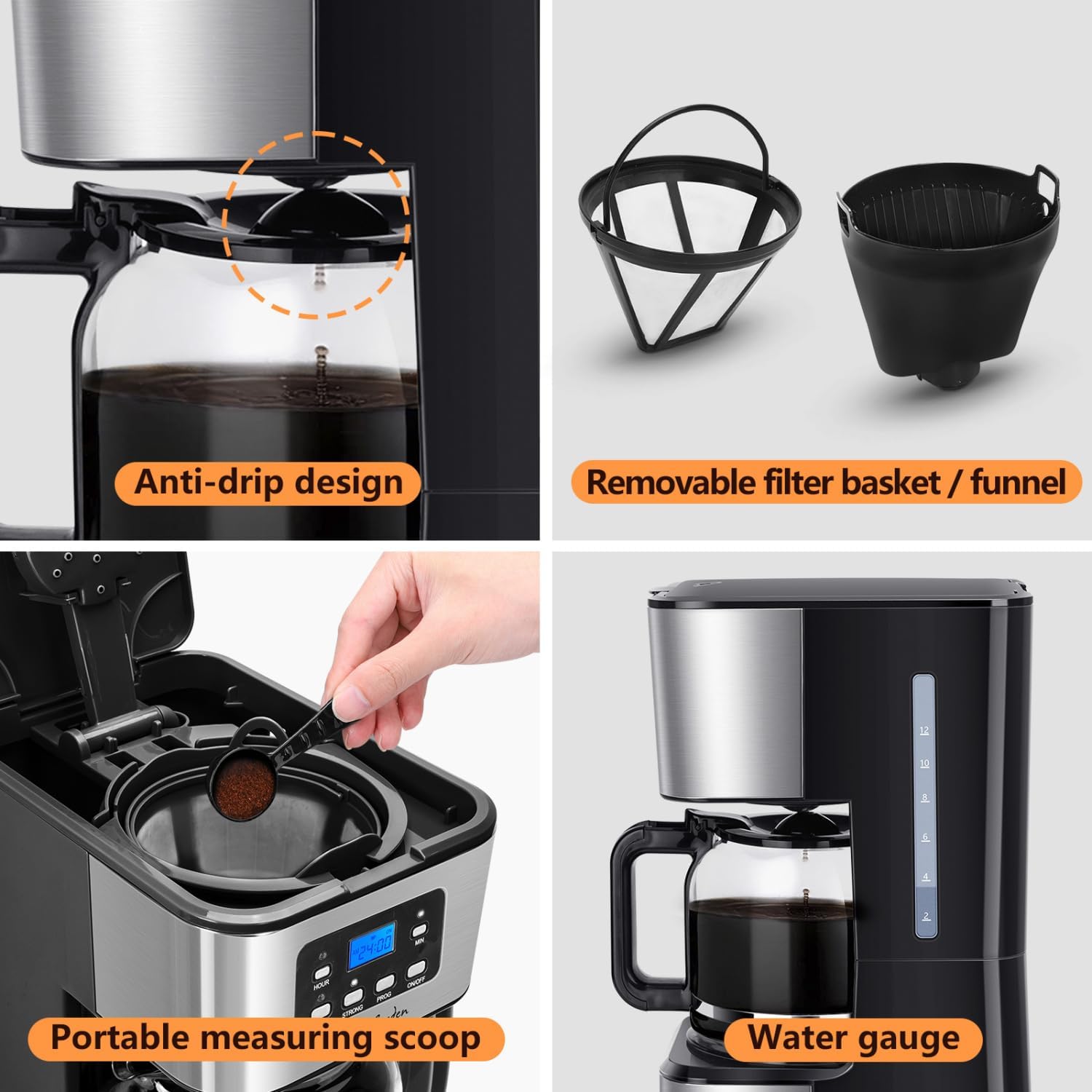 Darcy 950 W koffiezetapparaat met timer 1,5 l Over dit item Krachtig en snel: snelle koffiebereiding dankzij 950 W, waarmee je in enkele minuten 1 tot 12 kopjes vers gezette koffie kunt bereiden. Programmeerbare timer: met deze functie kun je je koffiezet