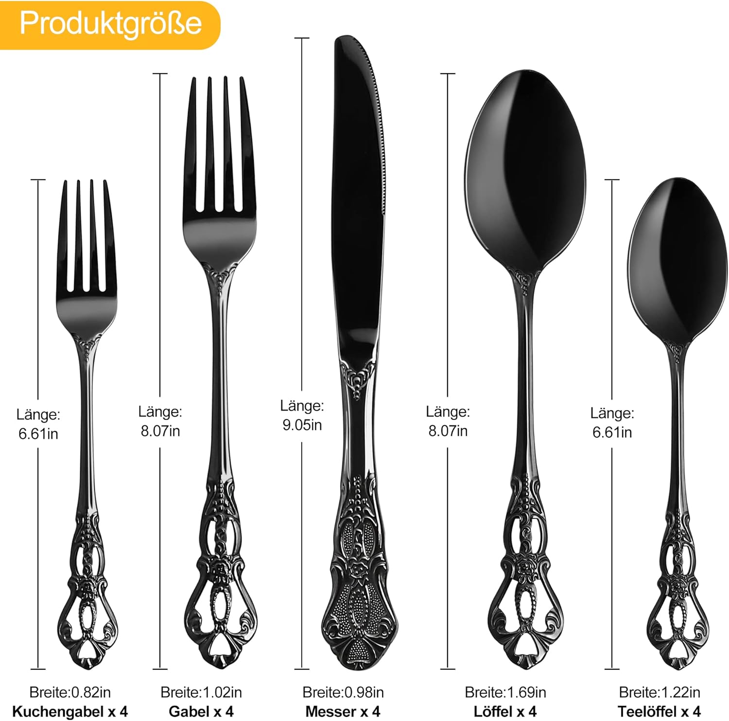Bestekset, 20-delige bestekset voor 4 personen Over dit item Luxe Royal design: net als zijn naam geeft deze bestekset een koninklijke overeenkomst voor je tafel en een uitstekende uitstraling om indruk te maken op familie en vrienden. De moderne glanzend