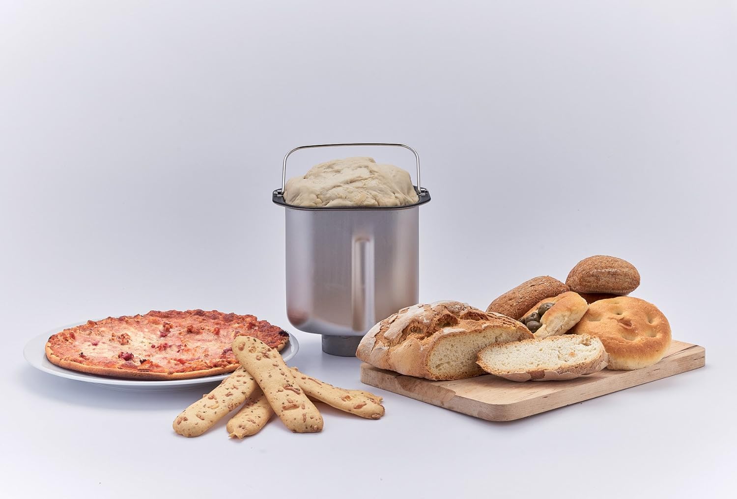 Ariete 132 Panexpress 750 Metal broodbakmachine, 19 vooraf ingestelde programma's, capaciteit 500/750 g, 500 W, wit, 21 x 31 x 27,5 cm Kneden, gisten en bakken: in de zelfgemaakte broodmachine kun je de ingrediënten kiezen die je wilt, en maak volkorenbro