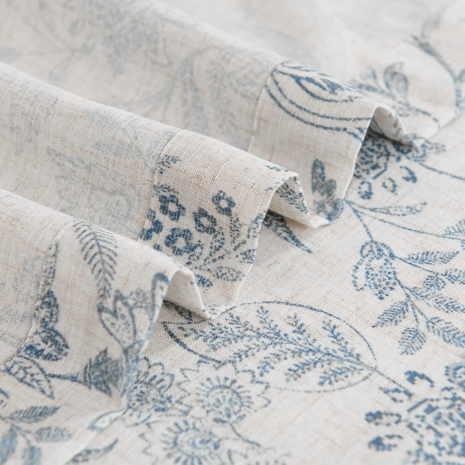 TOPICK Bloemen Keuken Gordijnen 61 cm Drop Linnen Doorschijnend Korte Cafe Botanische Print Kleine Raam Rod Pocket voor Wasruimte Badkamer 2 Panelen Verbena Grijs Verpakking: je ontvangt 2 gordijnen van 85% polyester+15% linnen. De afmetingen per stuk zij