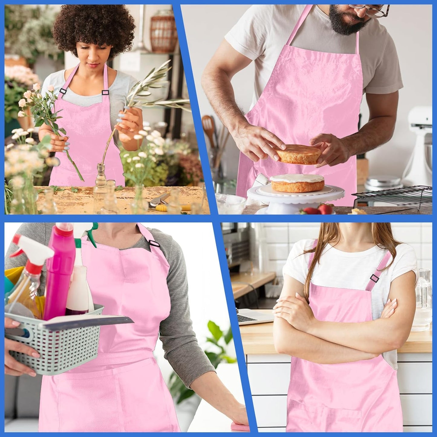 FunChaos 4 Packs Zwart Kookschort, Uniseks Verstelbare Schorten met 2 Zakken, Mannen Vrouwen Schort voor Keuken, Restaurant Productgegevens Onderhoudsvoorschriften Machinewas Type sluiting Armband Over dit item 【Hoge Kwaliteit】Het schort is gemaakt van 10