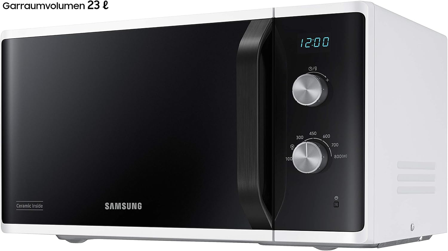 Samsung MW3500 Magnetron MS23K3614AW/EG/800 W/23 l ovenruimte/48,9 cm breed/krasbestendige keramische emaille binnenruimte/6 vermogensniveaus/wit Samsung MW3500 MS23K3614AW/EG magnetron, 800 W, 23 l ovenruimte, 48,9 cm breedte, krasbestendige keramische e