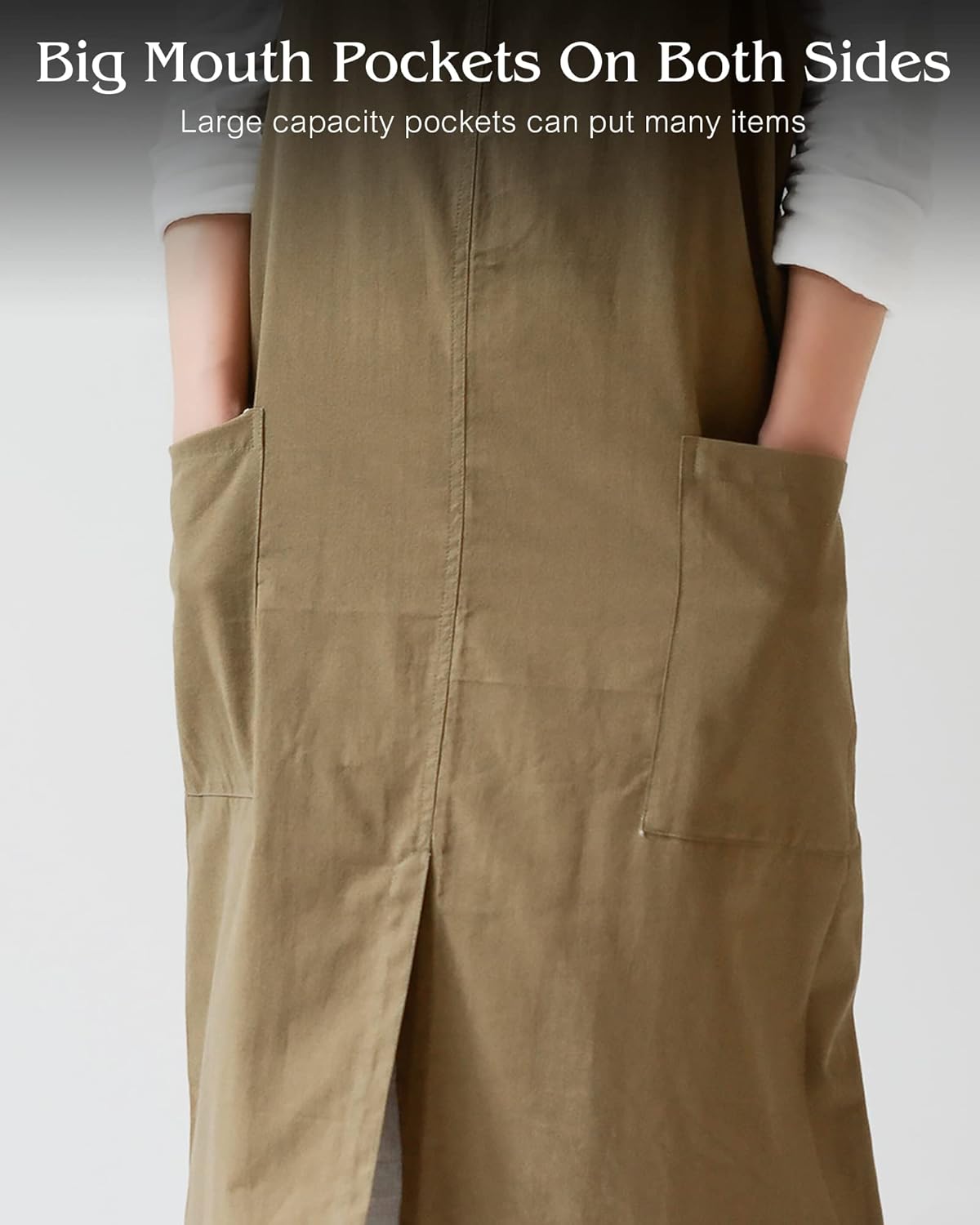 Small snail Japanse Stijl Schort Verstelbare Waterdichte Katoenen Linnen Dames Pinafore met Grote Zakken voor Bloemenwinkel Cafe Knutselen Bakken Casual Effen Kleur Schorten Productgegevens Type sluiting Trekkoord Over dit item ▶Materiaal: Het is gemaakt
