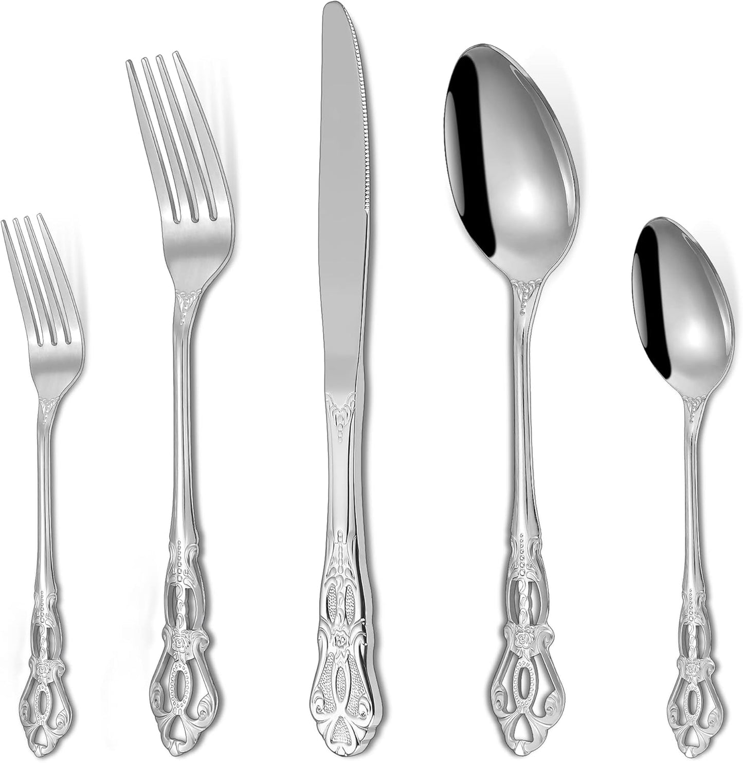Bestekset, 20-delige bestekset voor 4 personen Over dit item Luxe Royal design: net als zijn naam geeft deze bestekset een koninklijke overeenkomst voor je tafel en een uitstekende uitstraling om indruk te maken op familie en vrienden. De moderne glanzend