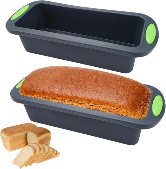 2 Stuks Siliconen Broodvormen 28 X 12 X 6,5 cm Kenmerken 1.Bereikt een minimumtemperatuur van -30°C in de koelkast en een maximumtemperatuur van 230 °C in de oven. Echt een goede hulp in de keuken! 2. Herbruikbaar, niet-scheurbaar, anti-aanbak, gemakkelij